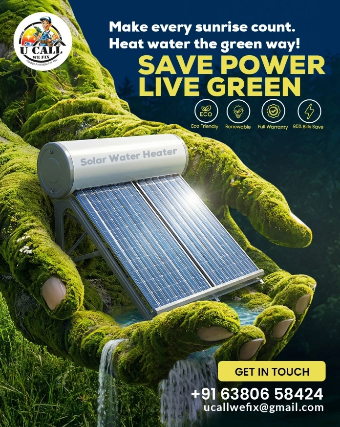 installing solar water heaters in Coimbatore 